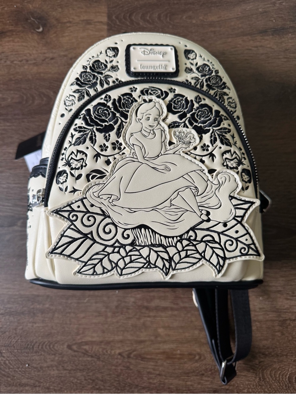 Loungefly Cream and Black Alice in Wonderland Mini Backpack